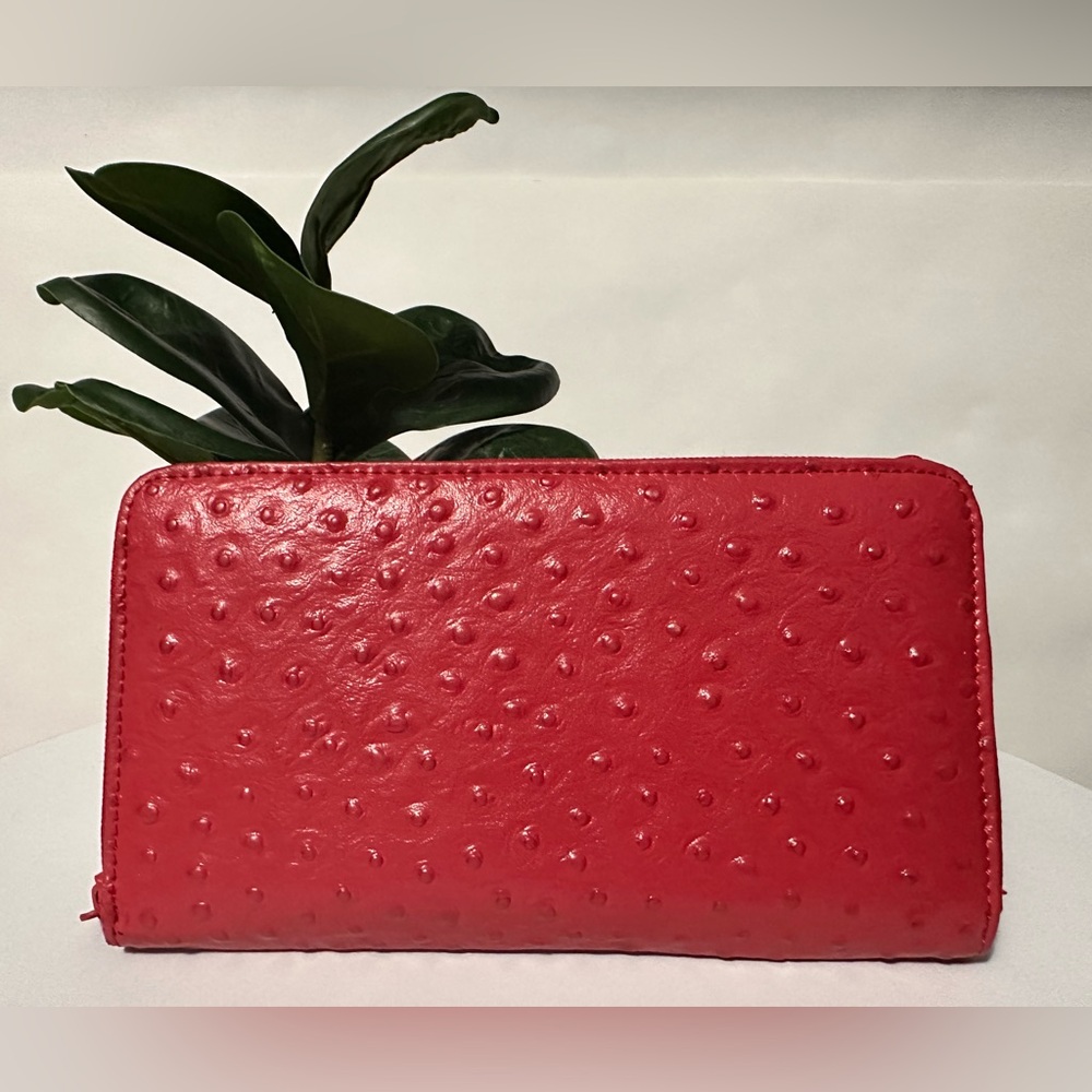 Red Textured Women's Wallet